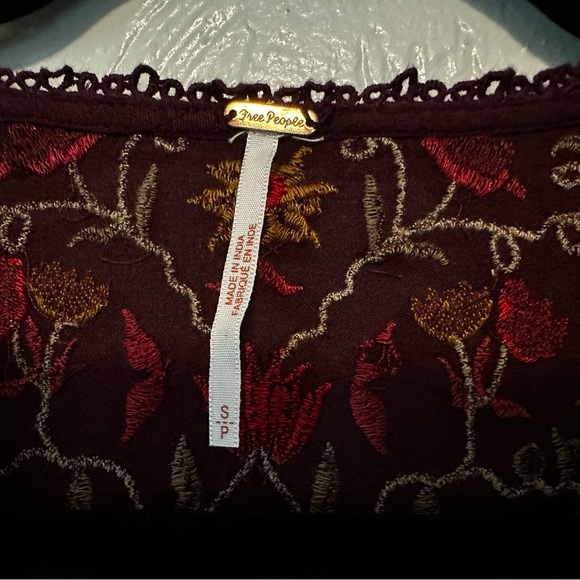 Free People Ava embroidered long sleeve top size Small - Picture 7 of 10